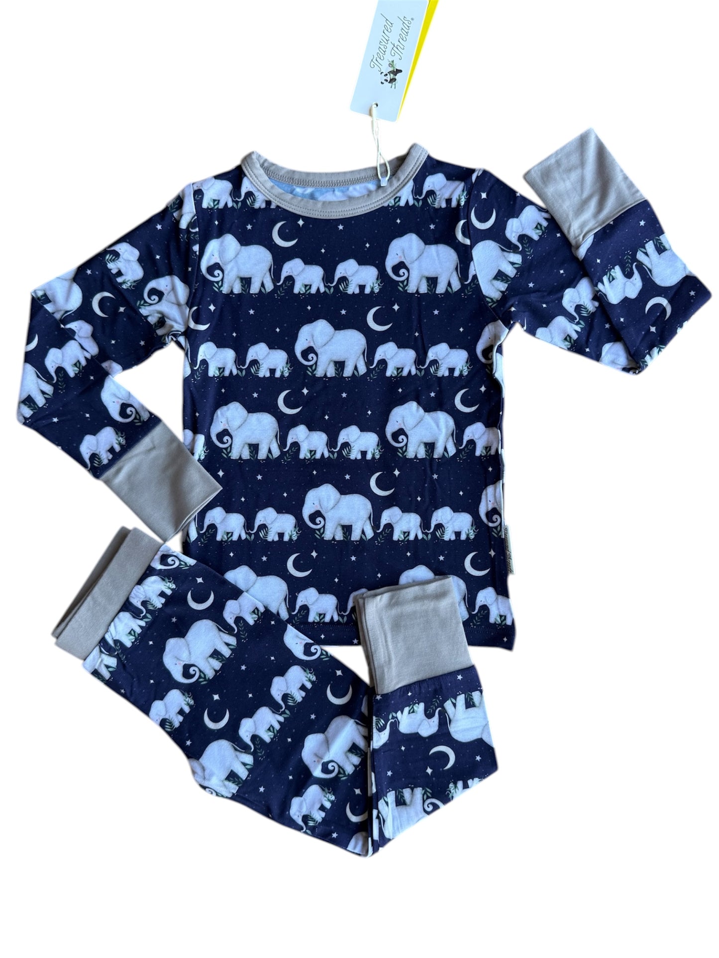 "Elephants" Two-Piece Pajamas Long Sleeved and Pants