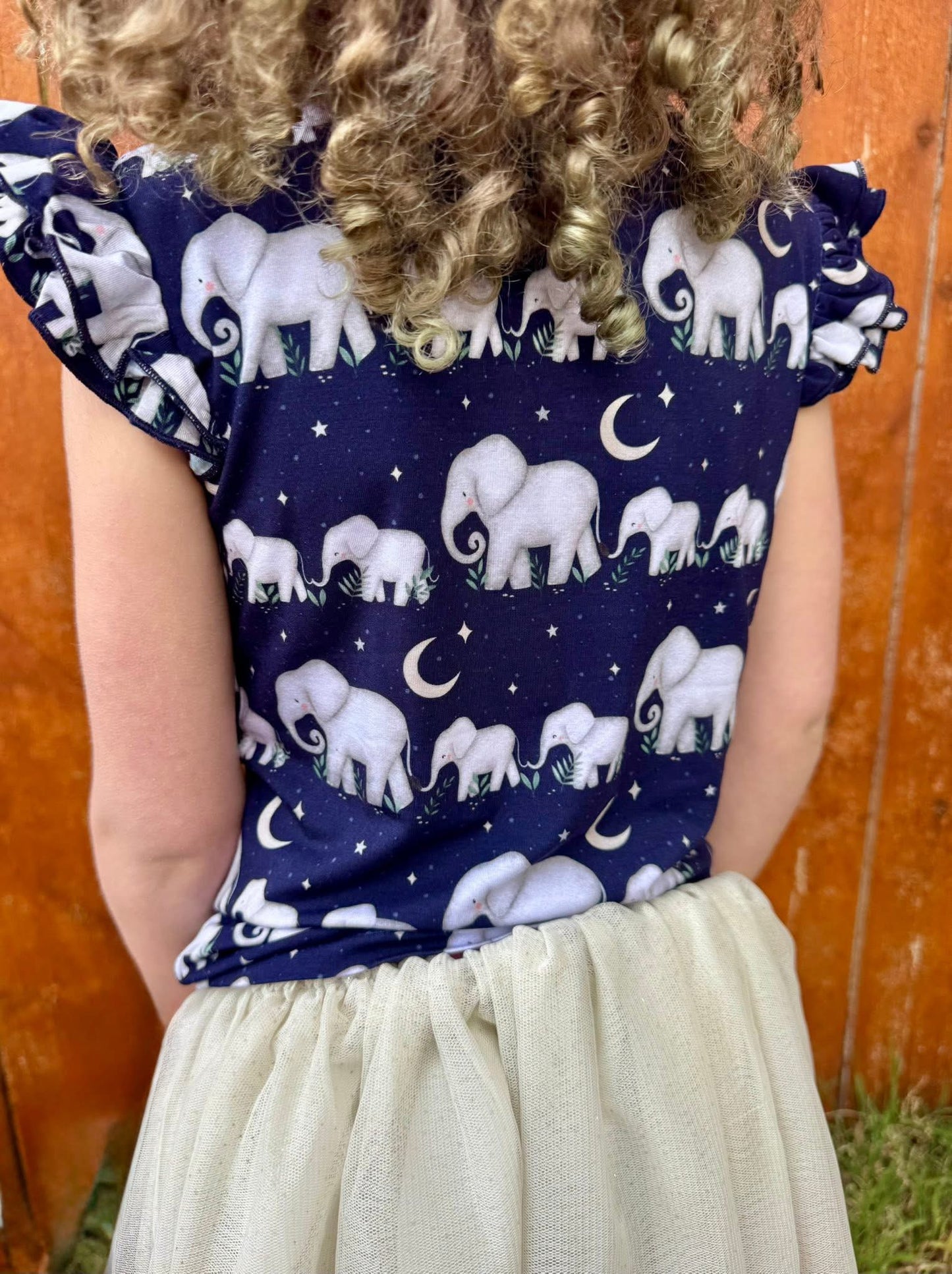 Elephants Flutter Sleeve Tee