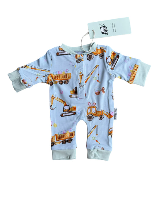 “Excavator Eggstravaganza” Doll Romper