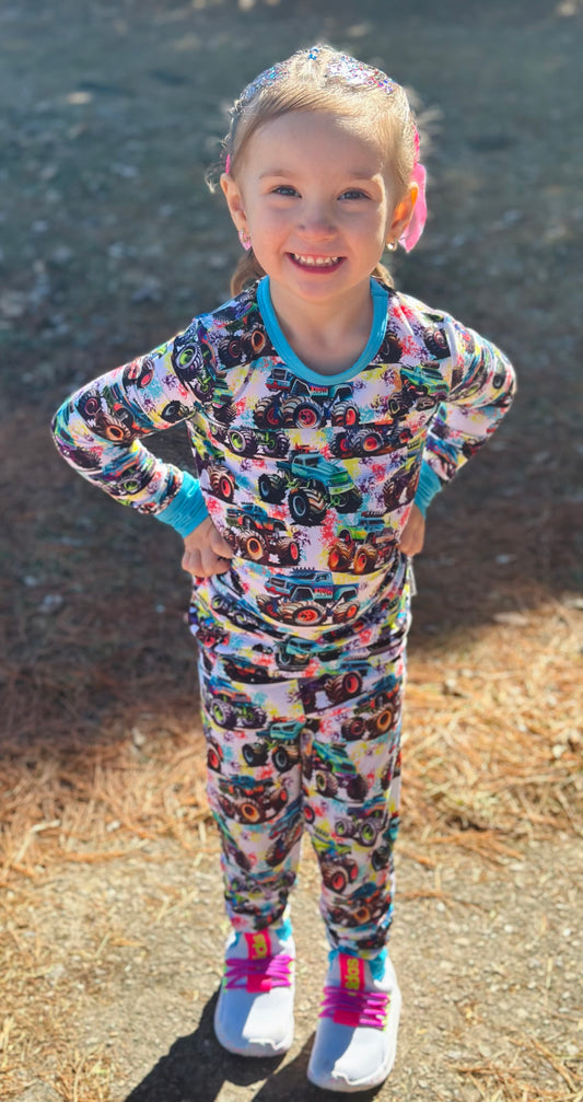 Neon Madness Two-Piece Pajamas