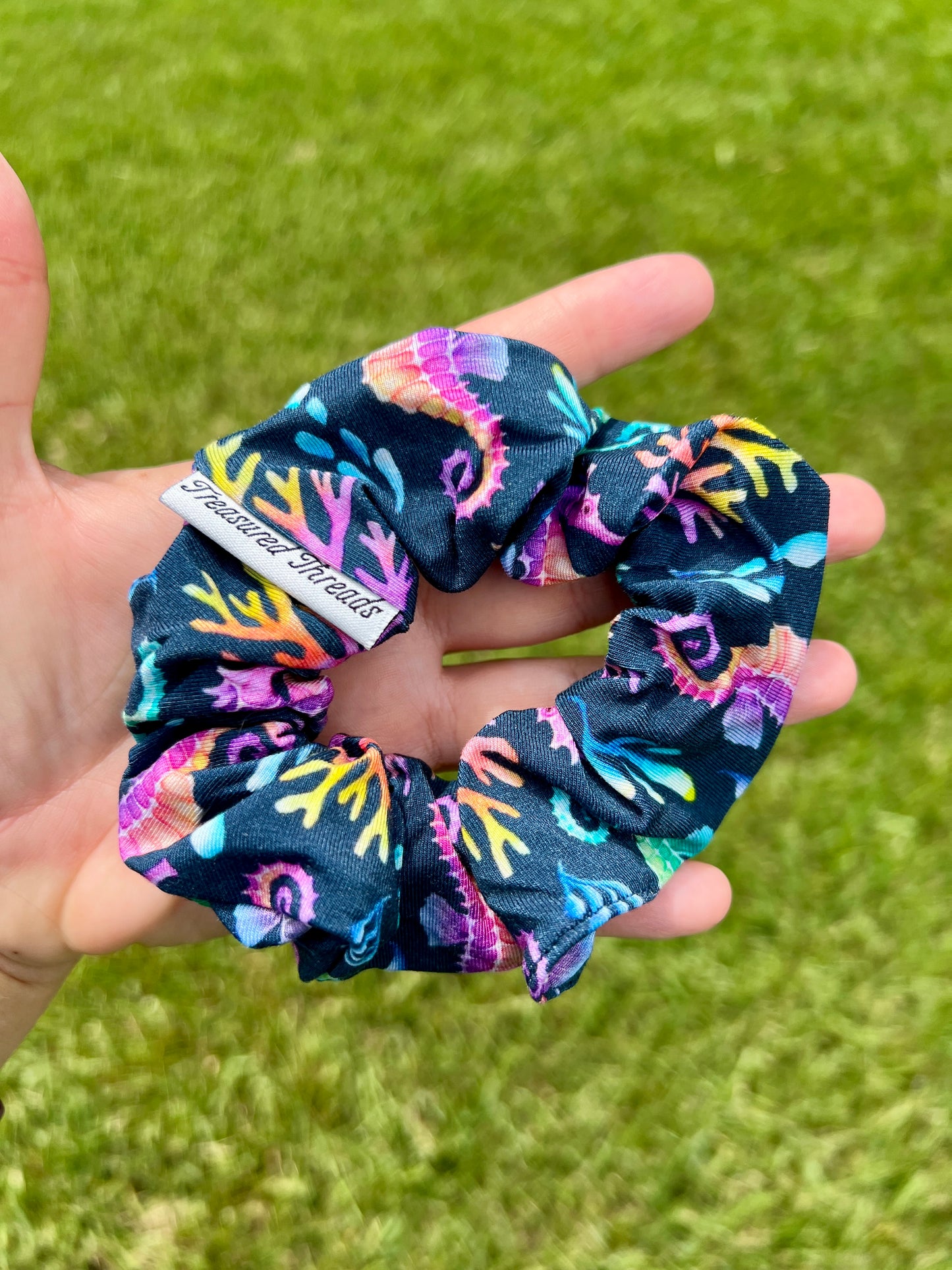 “Seahorse Lagoon” Scrunchie